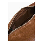 Bolso Para Mujer Con Bordado Mod.26saxp Marca Desigual® Chocolate Bordado Níquel Beige