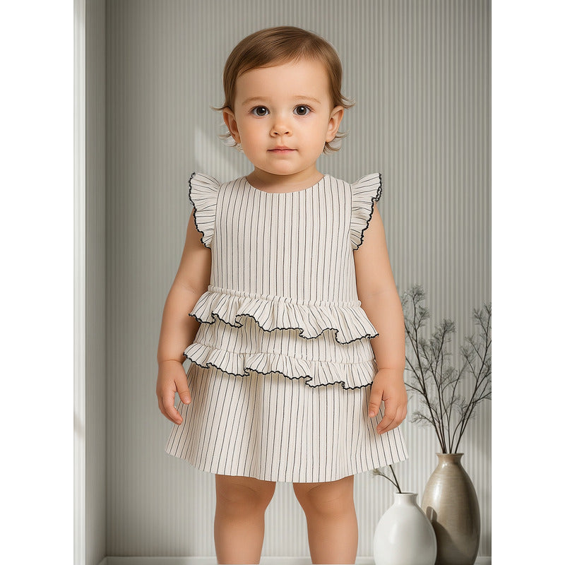 Vestido Ligero Para Bebé Mod.1923 Crudo Marca Mayoral® Crudo Lisa 9 Meses