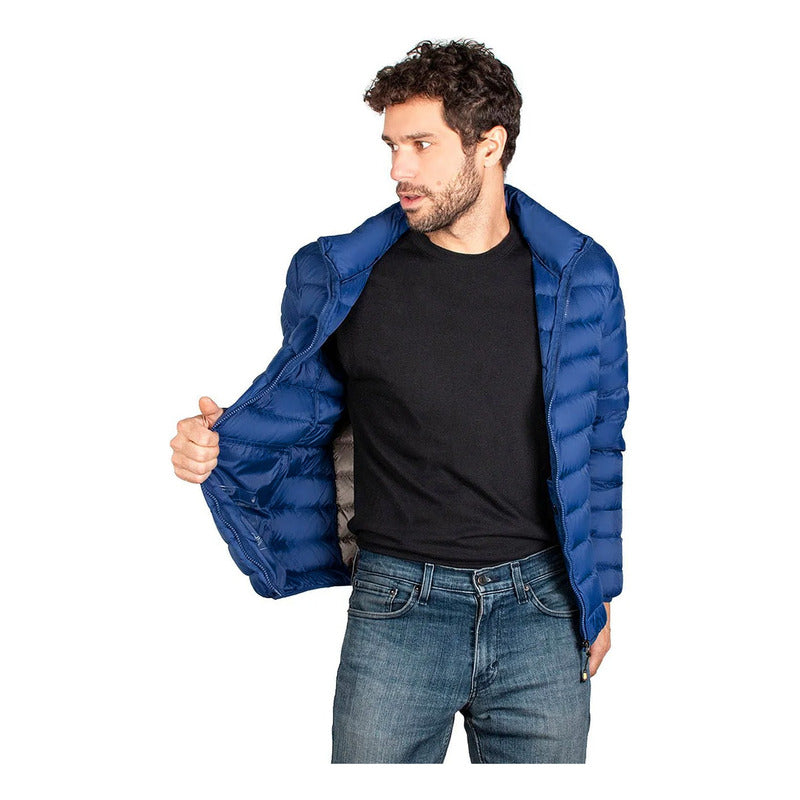 Chamarra De Pluma Ligera Packable Cw83-pol8666 Greenlander® Azul M Capitonado