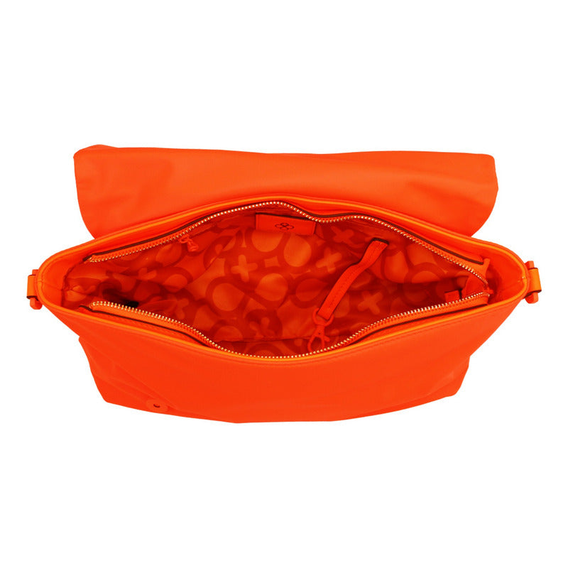 Bolso Para Mujer Mod. Ji2447 Marca Jaime Ibiza® Naranja/neón Lisa Níquel Naranja Neon