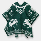 Jorongo Gaban Artesanal Mexicano Colores Caballos Herradura Verde Oscuro Caballos Herraduras Xg