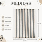 Servilleta De Cocina Multiusos Tejida 45 X 55cm Gris Rayas