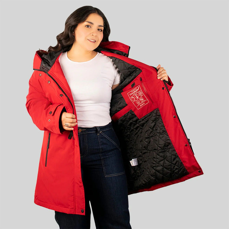 Chamarra Rompevientos Para Mujer Dw86-ny8595h Greenlander® Rojo 1x Lisa