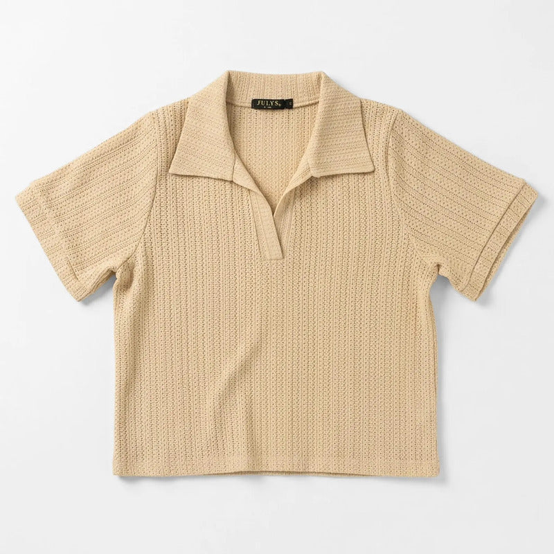 Blusa Holgada Ligera Para Mujer Mod. S1192 Marca Julys® Nude Geométrico M