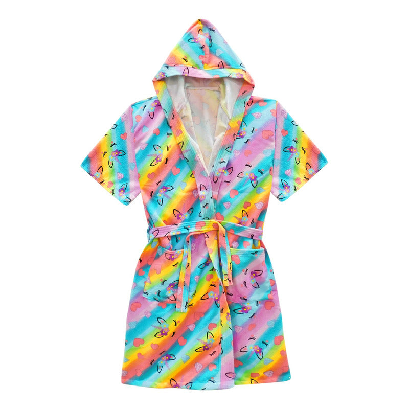 Bata De Baño Microfibra Estampada Diseños Animados