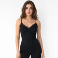 Blusa Casual Con Encaje Para Mujer Mod.4420 Marca Exotica® Negro Lisa Eg