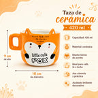 Taza Tarro De Cerámica 420ml Diseño Little Cute Zorro 3d Naranja Oscuro Zorro 3d