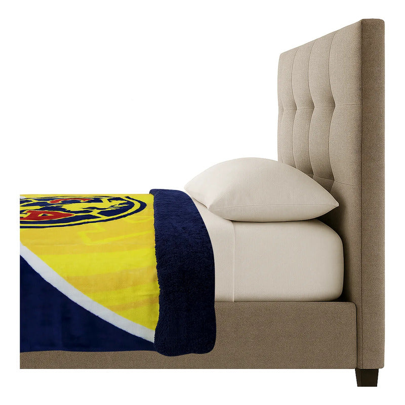Cobertor Edredón De Borrega Matrimonial Providencia® Futbol América 1 Kg Multicolor