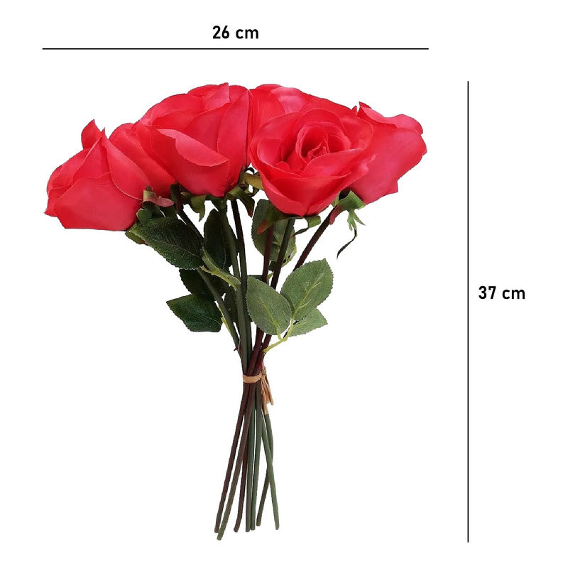 Ramo De Rosas Artificiales 37 Cm Decoración
