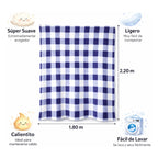 Cobertor Ovejita Ligero Matrimonial 1.80x2.10m Providencia® Multicolor 400 G Cuadros Lila Azulado