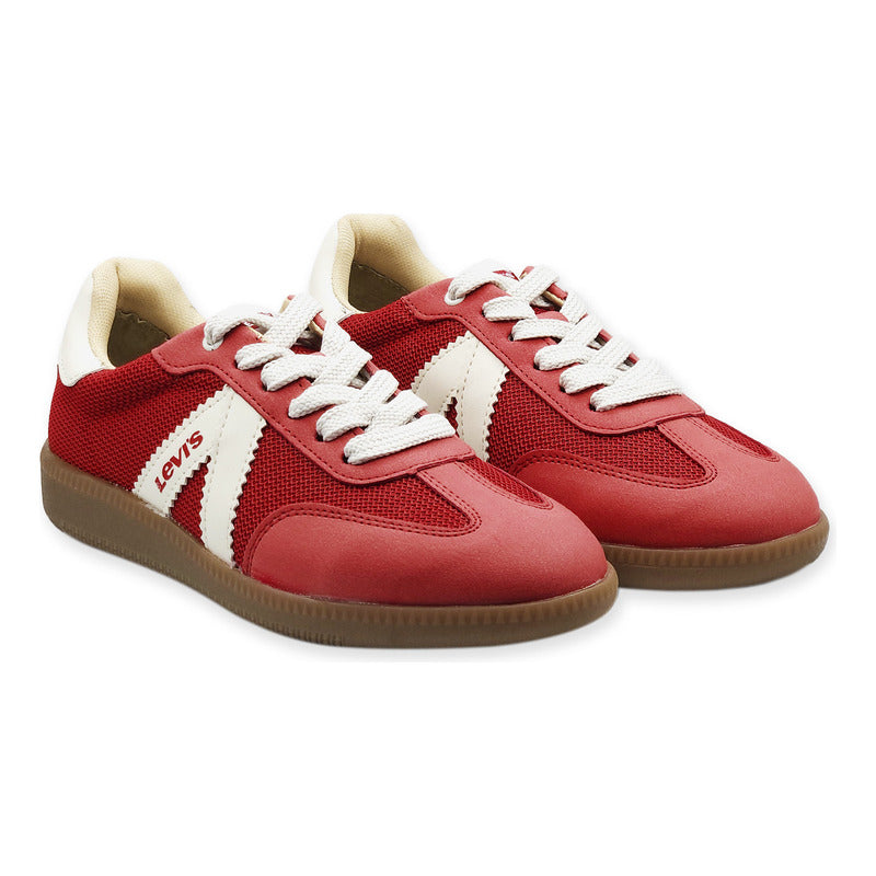 Tenis Casual Para Mujer Mod. L1126203 Marca Levi's® Rojo Lisa 24.5 Mx