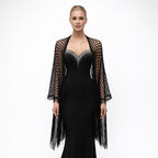 Chalina Calada Elegante Para Mujer Formal/casual Negro Negro Calado Unitalla