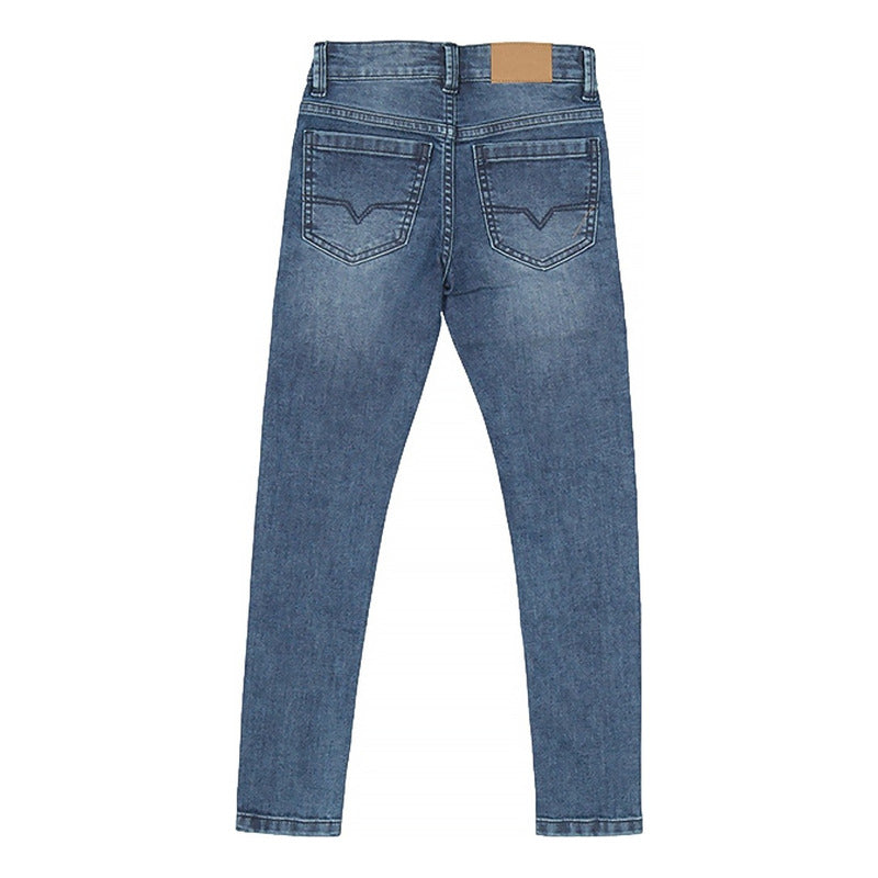Pantalón Vaquero Para Niño Mod.6589 Marca Mayoral® Azul Acero Liso 14