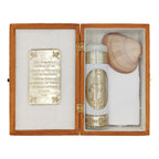 Set Para Bautizo Vela+concha+toalla+caja De Madera