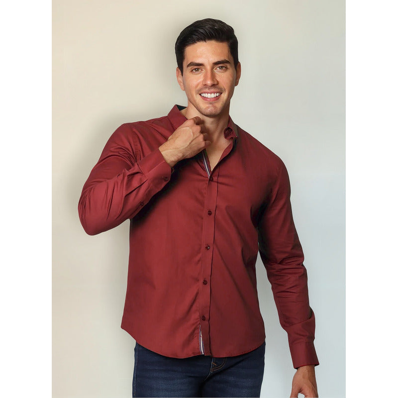 Camisa De Hombre Manga Larga Mod.b35101 Marca Bobois®