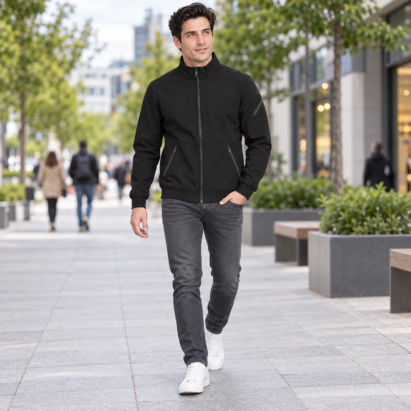 Chamarra Softshell De Hombre Mod. Cw90-pol8728 Greenlander® Negro G Lisa
