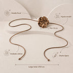 Cinturón Cordonado Para Vestido Con Flor Para Mujer Dorado Oscuro Floreado 200 Cm