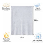 Cobertor Ovejita Ligero Matrimonial 1.80x2.10m Providencia® Multicolor 400 G Nevado Gris Claro