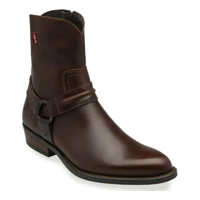 Botín Tipo Vaquero Para Hombre Mod. L2126562 Marca Levi's® Cafe Liso 27,5 Mx