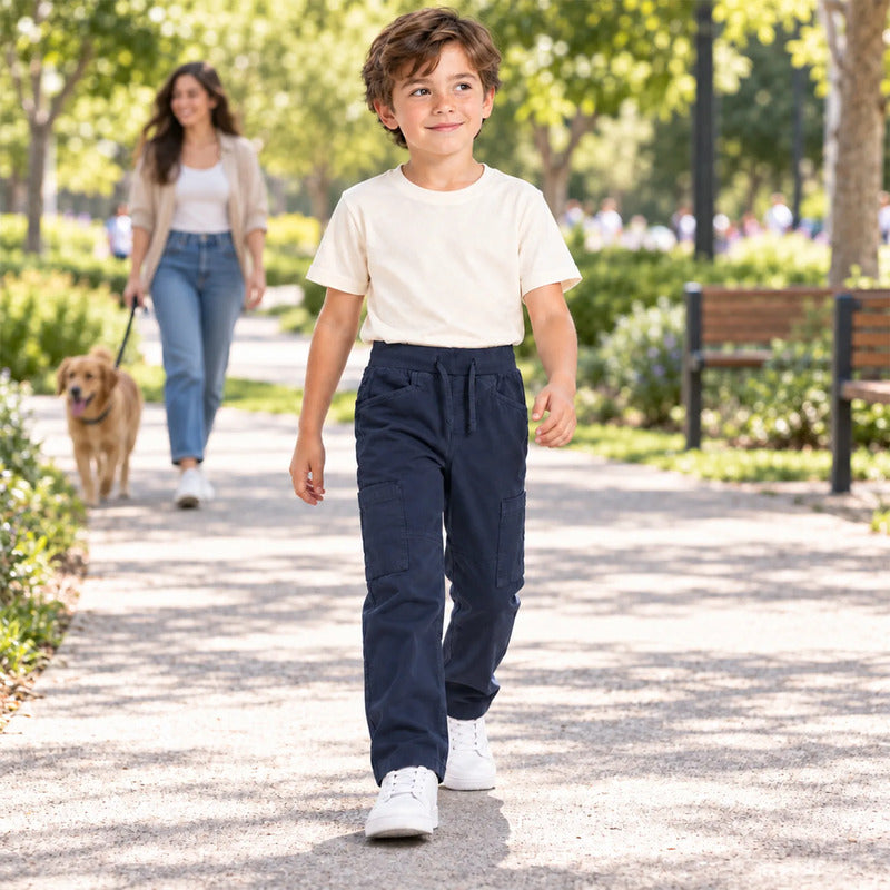 Pantalón Cargo Para Niño Mod.3580 Marca Mayoral® Marino Lisa 4 Años