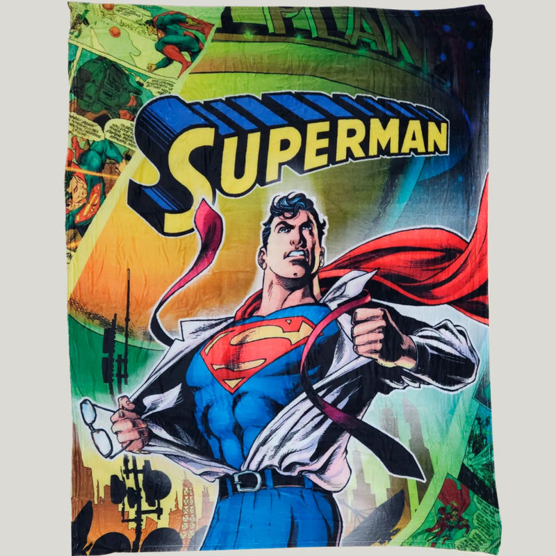 Cobertor Ligero Super Suave Matrimonial Diseños Providencia® Superman 850 G Multicolor