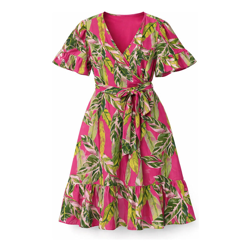 Vestido Cómodo Para Mujer Mod.7005 Marca Jtaer® Multicolor Floreado 34