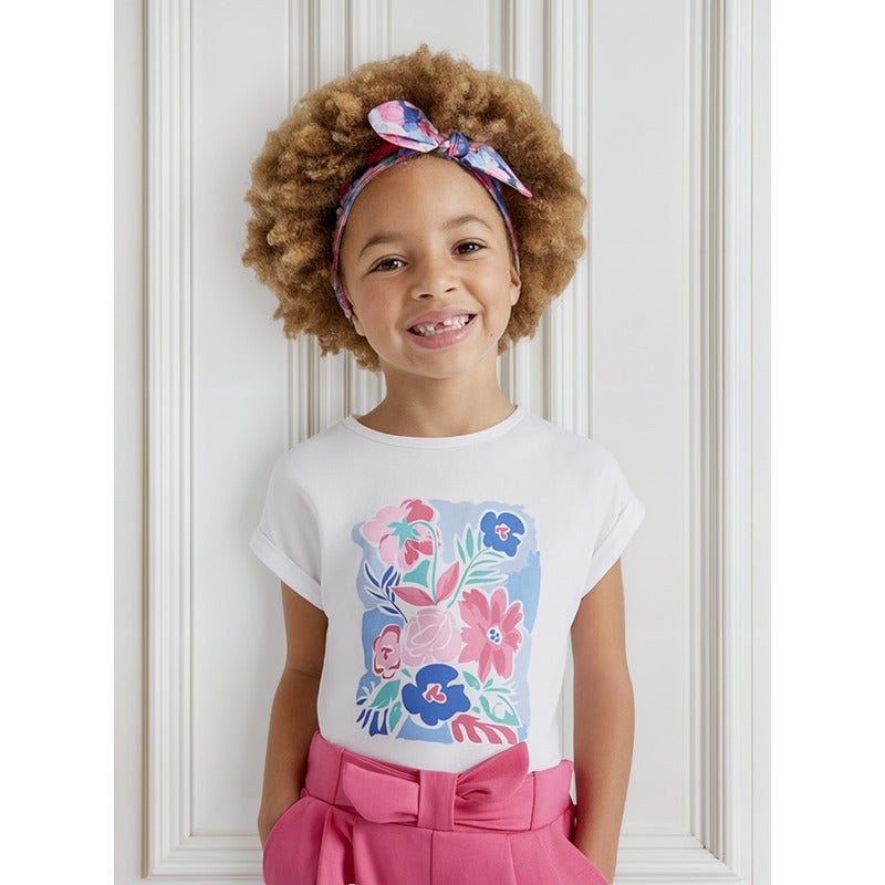 Blusa Para Niña Con Diadema Mod.3040 Marca Mayoral® Blanco 3 Años