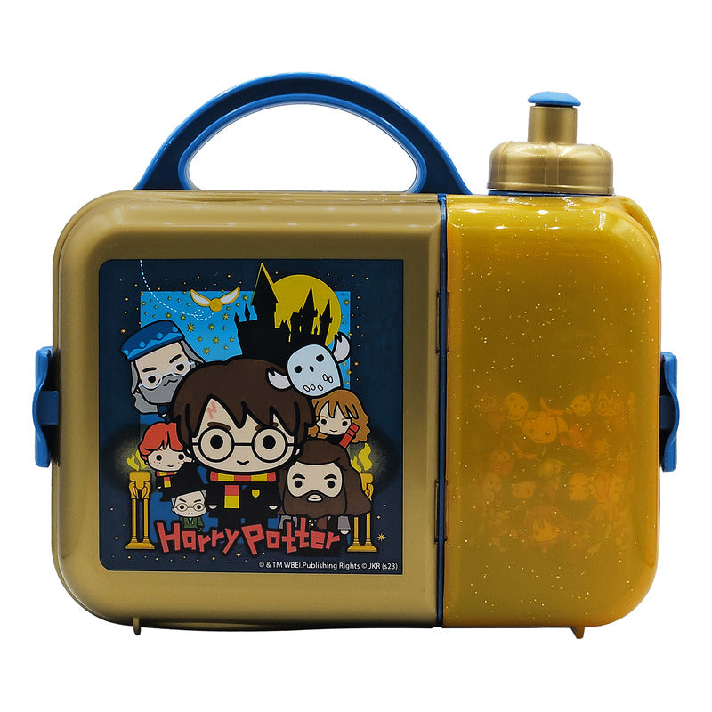 Lonchera Infantil De Plástico Con Botella Diseños Varios