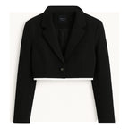 Blazer Casual Corto Para Dama Mod. Bj07377 Marca. Blashe® Negro Lisa L