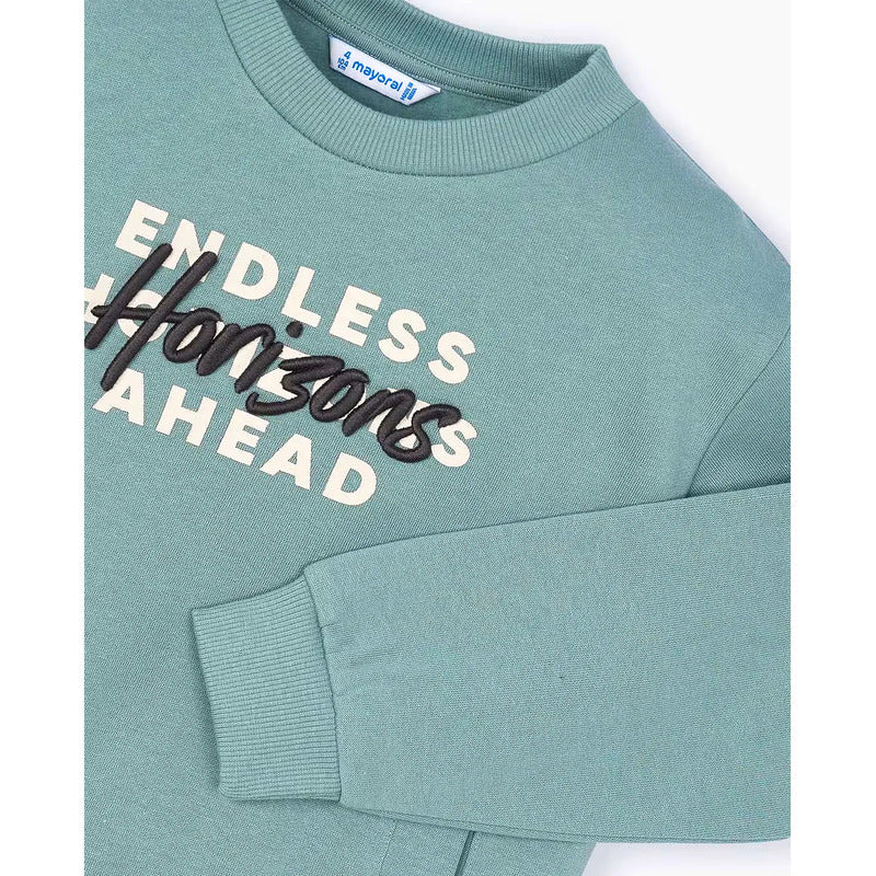 Sudadera Casual Con Bordado Para Niño M.4408 Marca Mayoral® 3 Años Glaciar Lisa