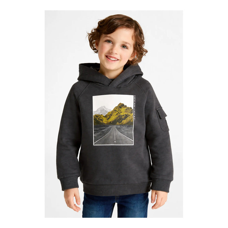 Sudadera Casual Estampada Para Niño Mod. 4452 Marca Mayoral® 8 Años Gris Oscuro Estampado