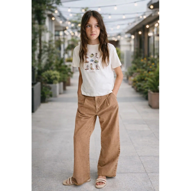 Playera Juvenil Mujer Estampada Mod.6005 Marca Mayoral® Beige Rodeo 16 Lisa