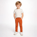 Pantalon Slim Fit Para Niño Mod.4559 Marca Mayoral® Naranja Liso 9 Años