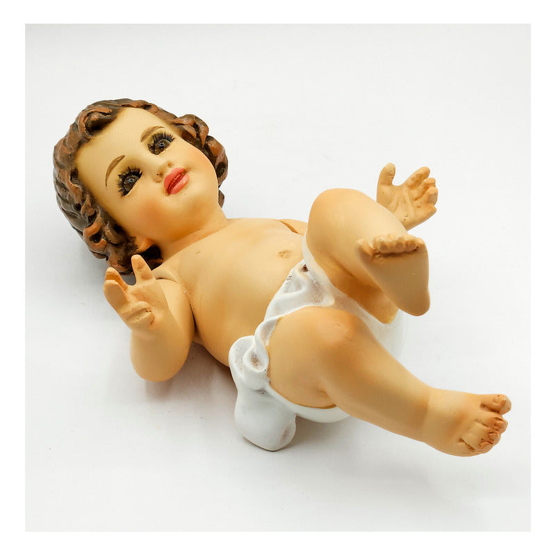 Imagen Religiosa De Resina Niño Dios 20cm Multicolor