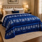 Cobertor Ligero Micrograbado 1.80x2.10m Providencia® Premium Aldana 1 Kg Azul