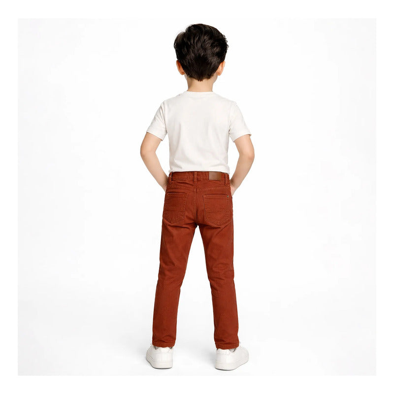 Pantalón Regular Fit Para Niño Mod.561 Marca Mayoral® Ladrillo Liso 6 Años