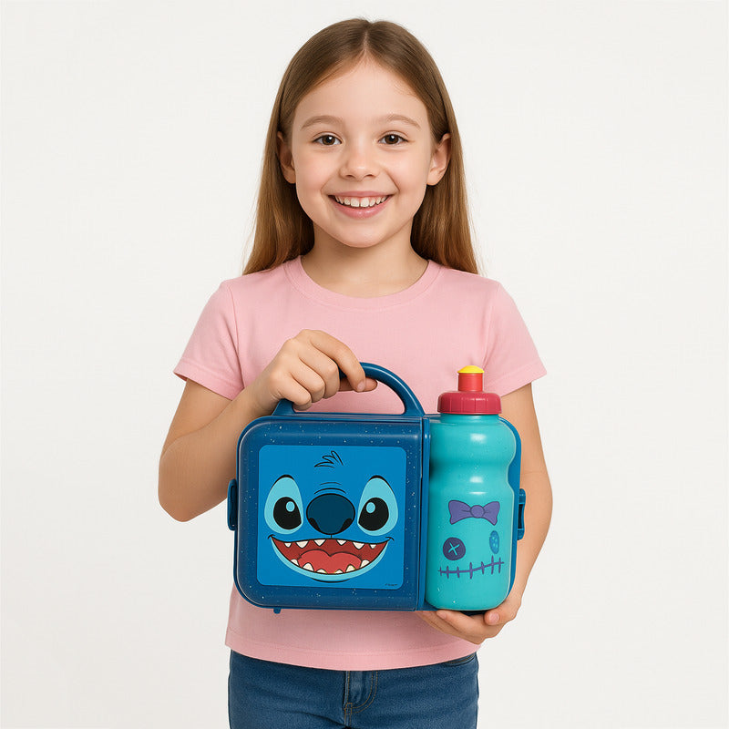 Lonchera Infantil De Plástico Con Botella Diseños Varios