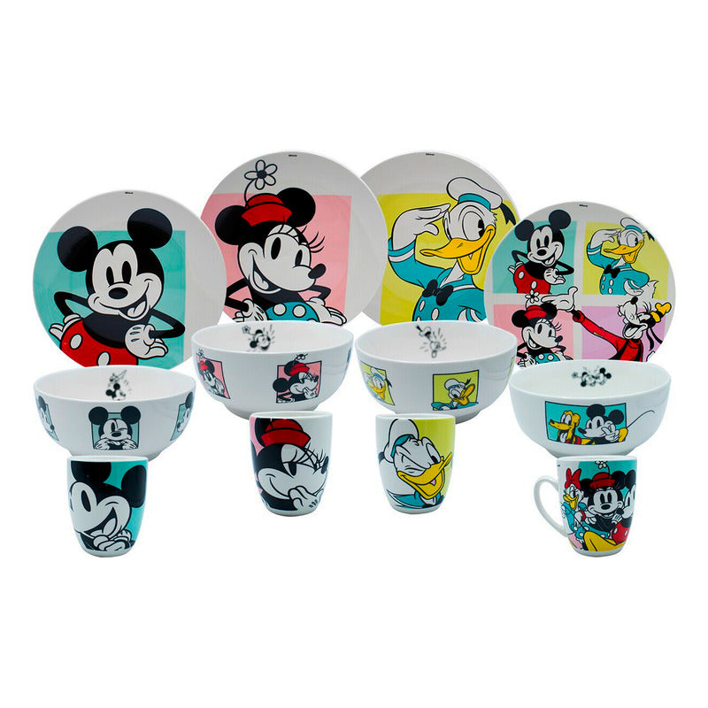 Vajilla Coleccionable De Porcelana 12pz Diseños Animados
