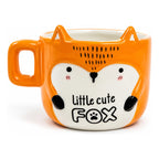 Taza Tarro De Cerámica 420ml Diseño Little Cute Zorro 3d Naranja Oscuro Zorro 3d