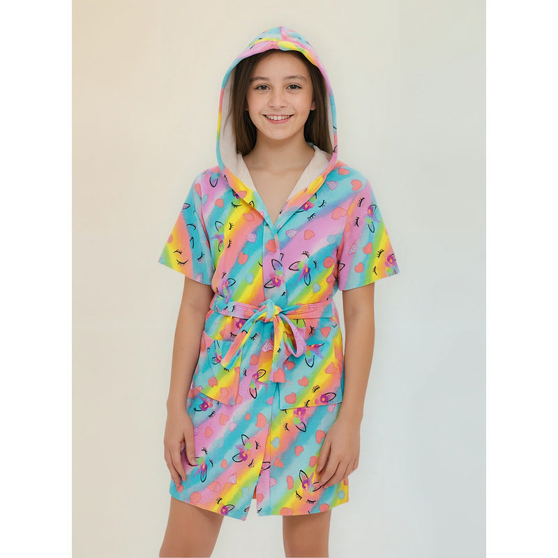 Bata De Baño Microfibra Estampada Diseños Animados