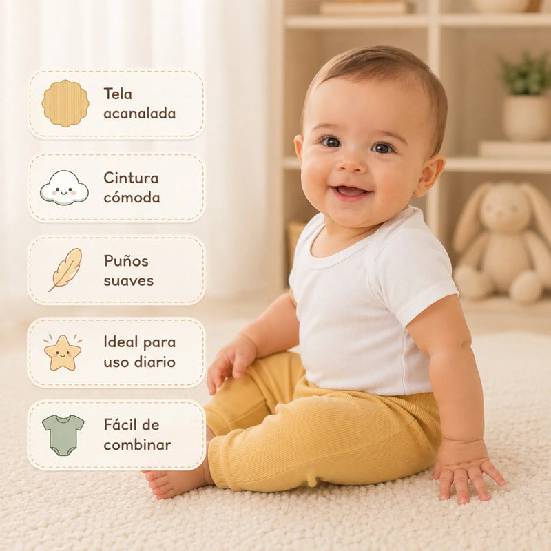Leggin Casual Para Bebé Mod.1740 Marca Mayoral® Amarillo Rayas 4-6 M