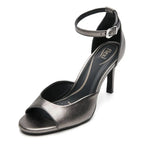 Sandalias Tacón 8.5cm Formales Para Dama Estil.140503 Flexi® Antimonio Brillante 25.5 Mx
