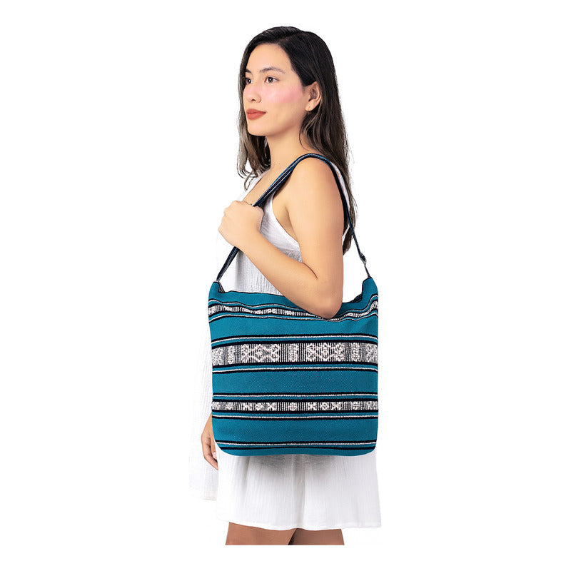 Bolsa Artesanal De Playa Tipo Tote Para Mujer 52x42cm