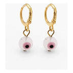 Set Collar, Pulsera Y Aretes Ojo Turco Rosa Bisutería Fina Multicolor
