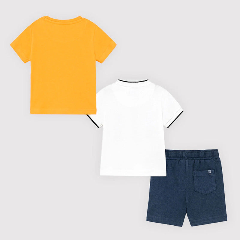 Conjunto Para Bebé Short+playeras Mod.1670 Marca Mayoral® Mango 6 Meses