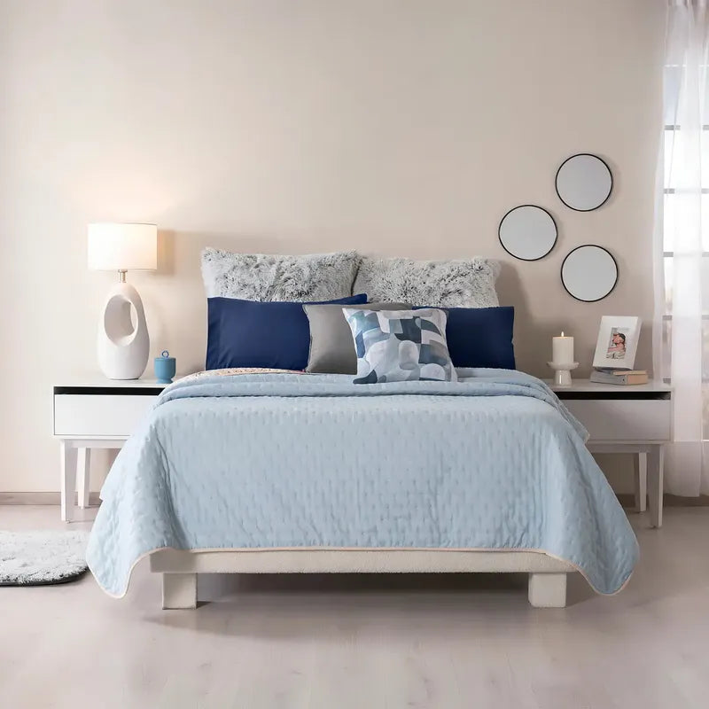 Edre Colcha Novo Málaga King Size Conforter Marca Vianney® Azul Málaga