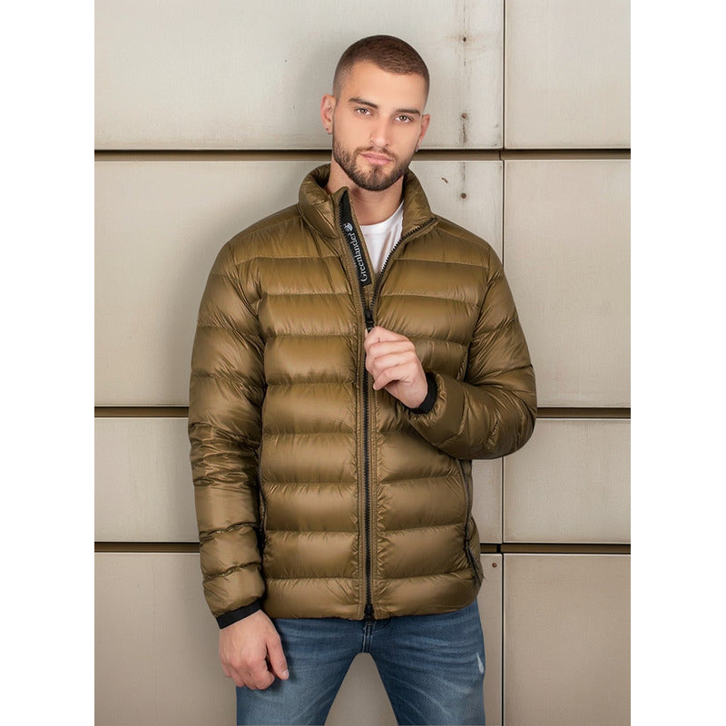 Chamarra Capitonada De Pluma Cw83-pol8745 Greenlander® Dorado Oscuro M Capitonado