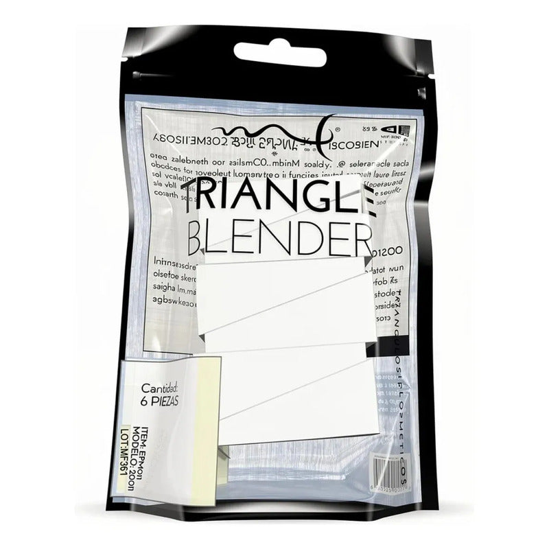 Esponjas Triangulares Para Maquillaje 6pz Marifer Cosmetics® Blanco Mini