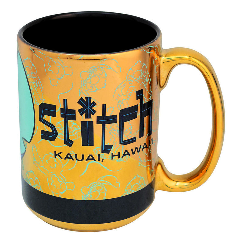 Taza Iridiscente De Ceramica 400ml Modelos Animados Multicolor Stitich 2415-4727