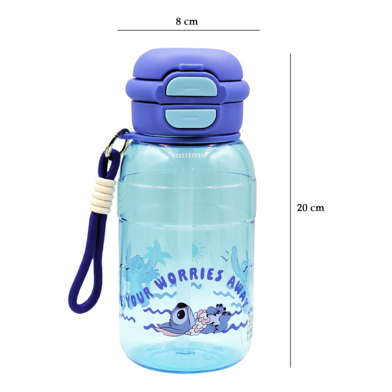 Botella 2 En 1 Tapa De Boquilla Y Popote Con Asa 650ml